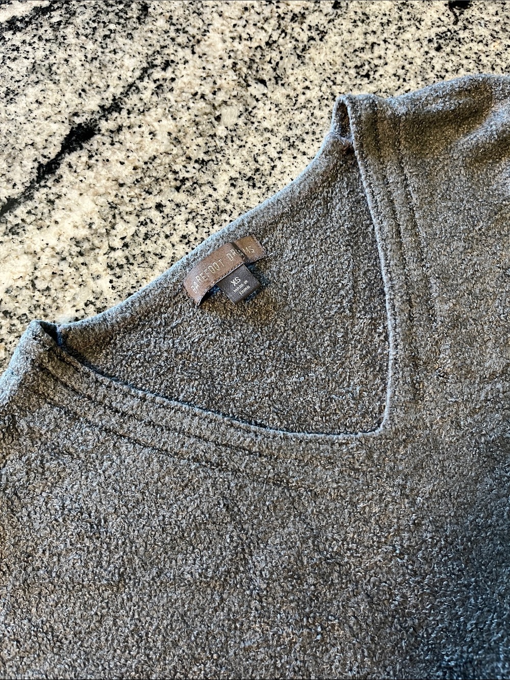 Barefoot Dreams V-Neck Sweater Heather Grey, Women’s Sz XS